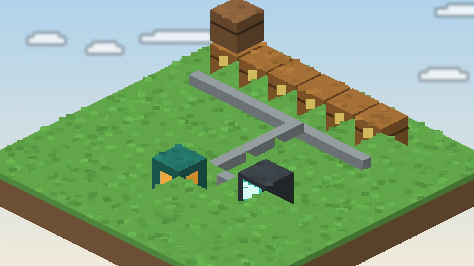 Minecraft storage network built with chests, cables and a request terminal after a safe mod download