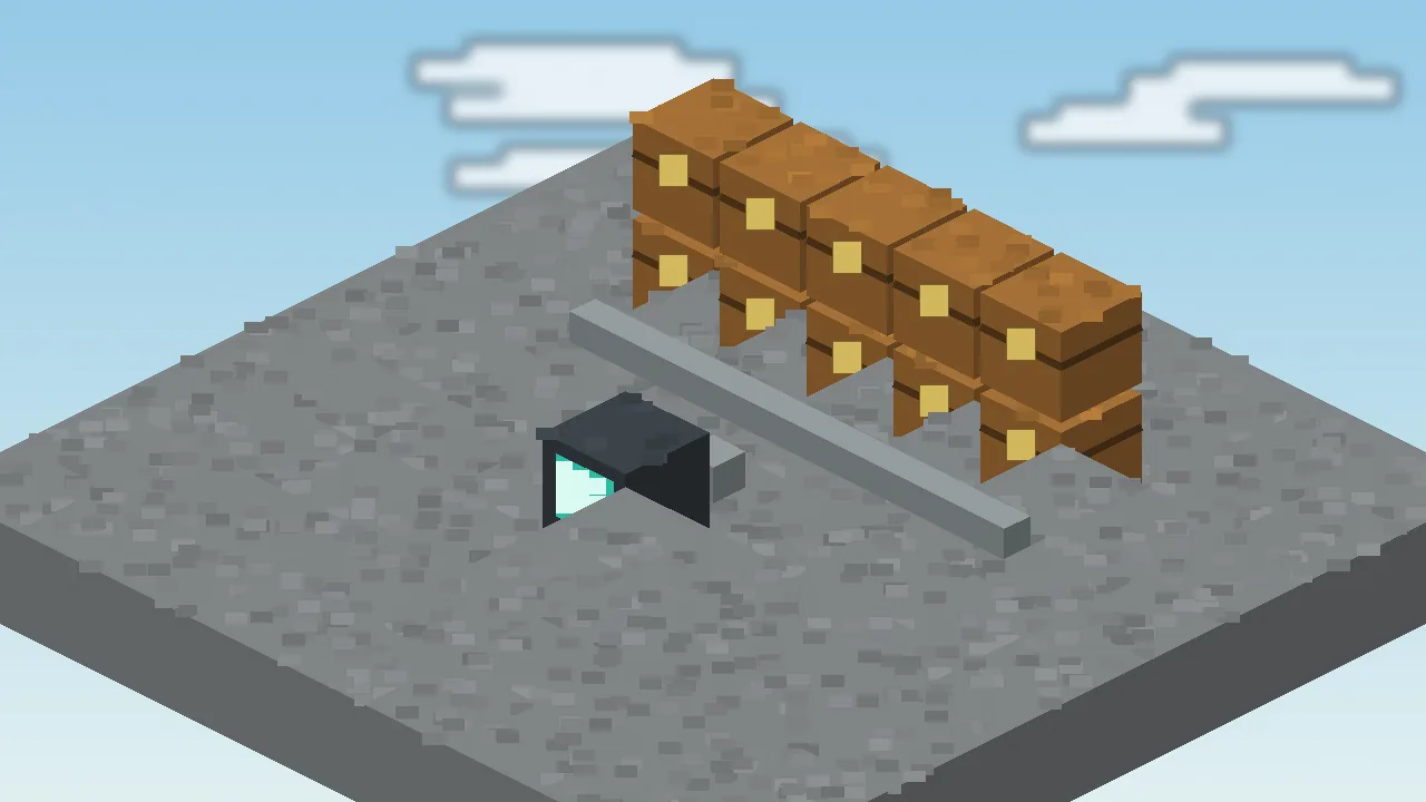 Simple Storage Mod screenshot: Underground storage vault — A compact stone vault with stacked chests.