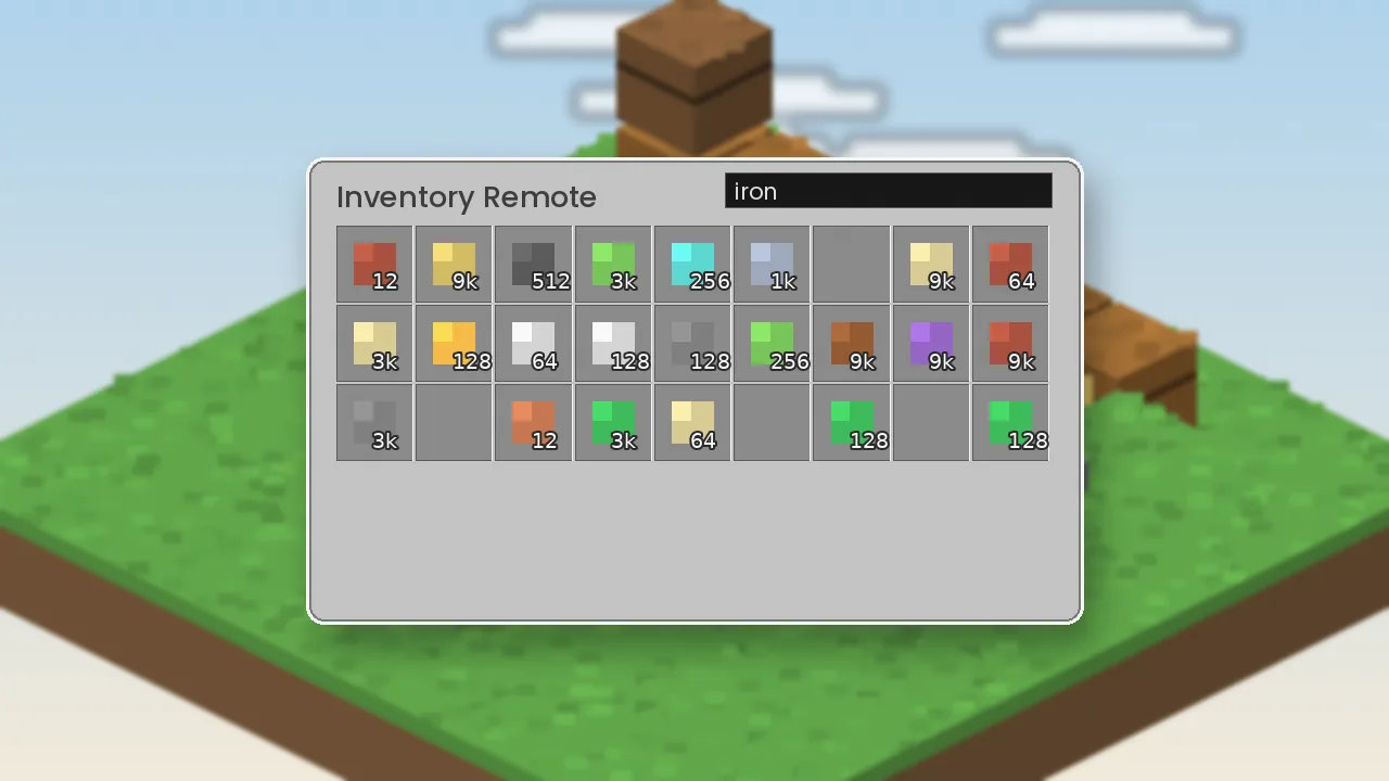 Simple Storage Mod screenshot: Inventory remote — Search the network from anywhere in the world.